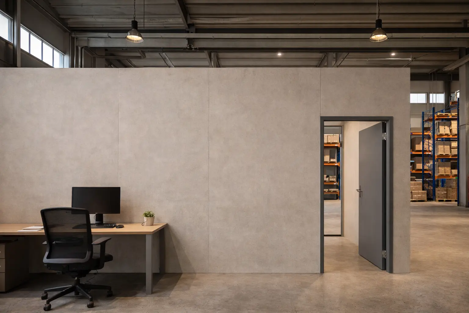 Cement Sheet Partition installation in a Bangalore project