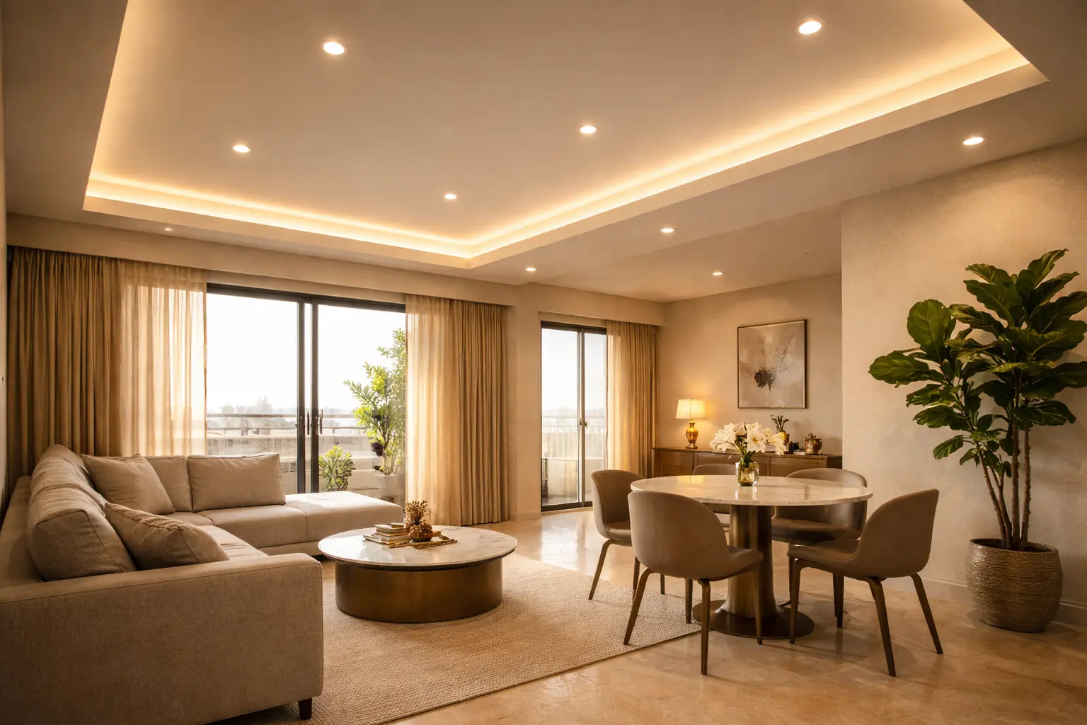 POP False Ceiling installation in a Bangalore project