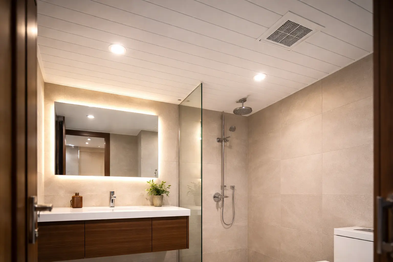 PVC False Ceiling installation in a Bangalore project