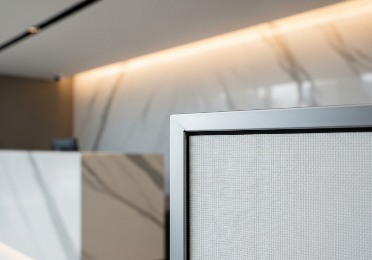 Grid ceiling in a Bangalore bank branch