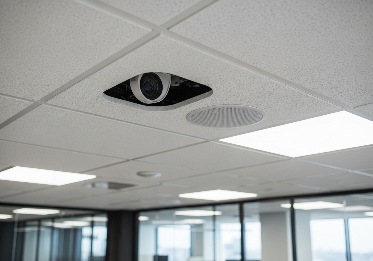 Grid ceiling in a Bangalore training centre