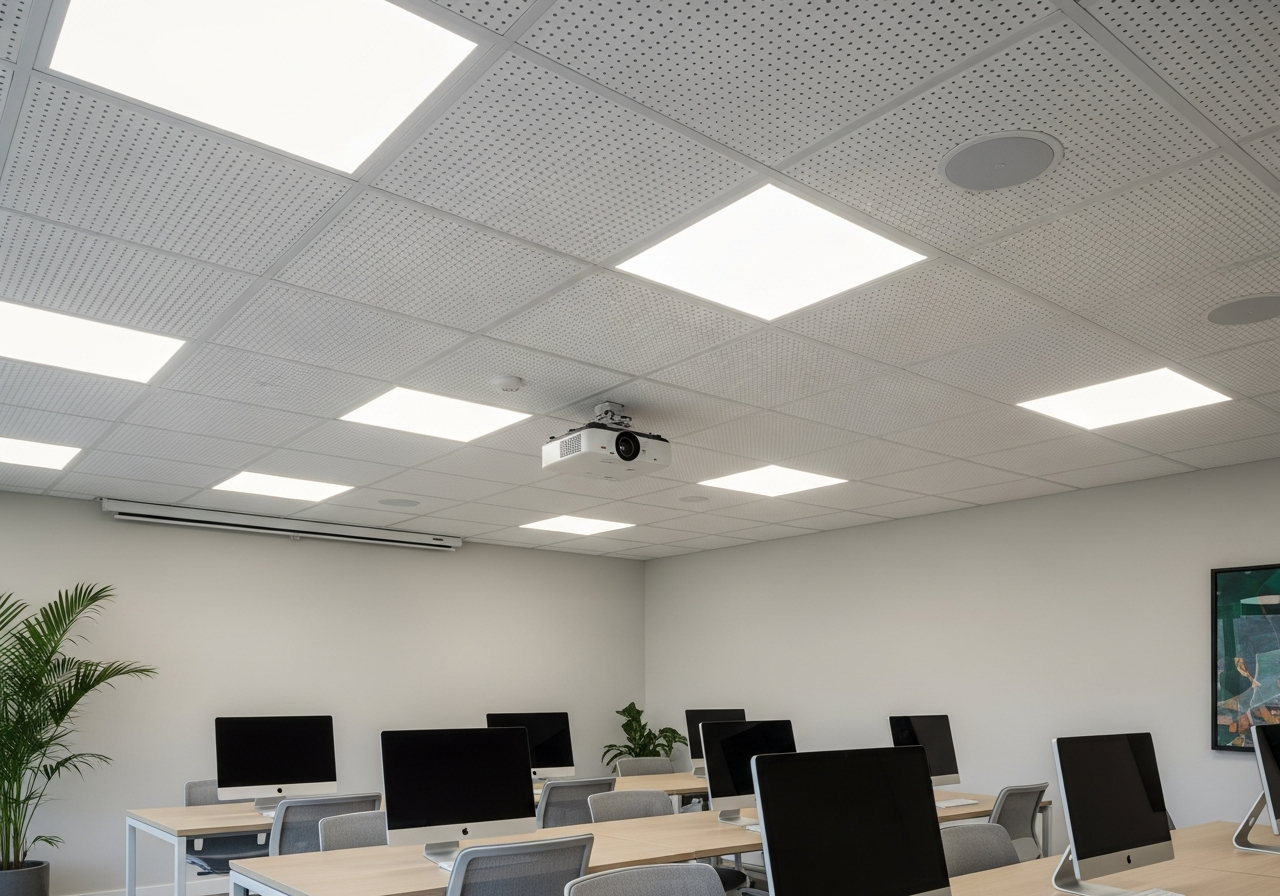 Grid ceiling in a Bangalore training centre