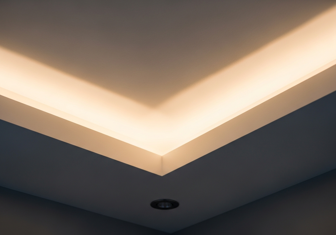 Gypsum false ceiling in a Bangalore 2BHK apartment