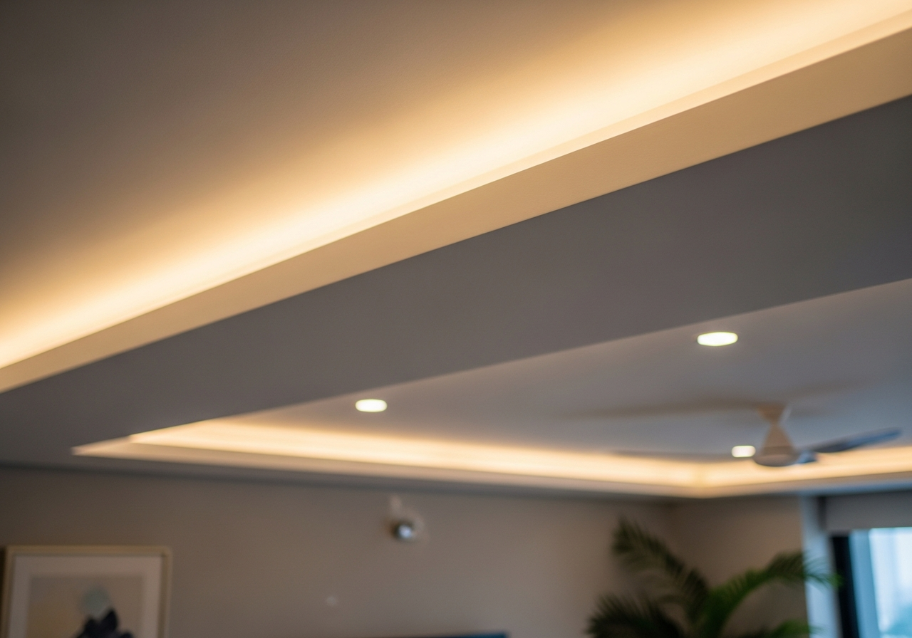 Gypsum false ceiling in a Bangalore 3BHK apartment