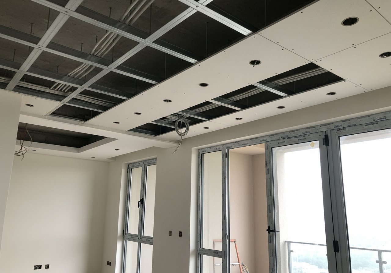 Gypsum false ceiling in a Bangalore 3BHK apartment