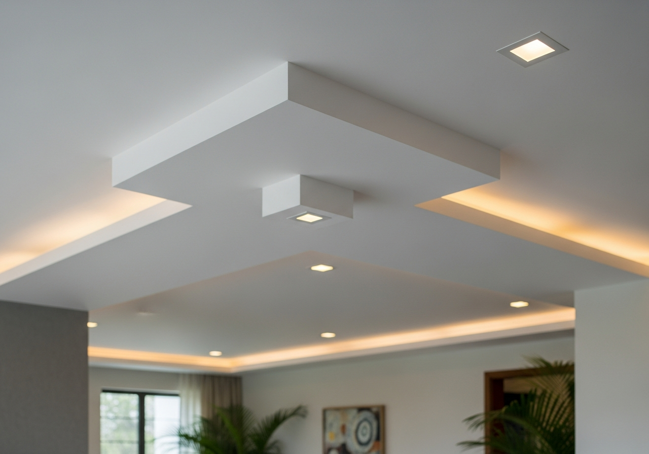 Gypsum false ceiling in a Bangalore 4BHK villa