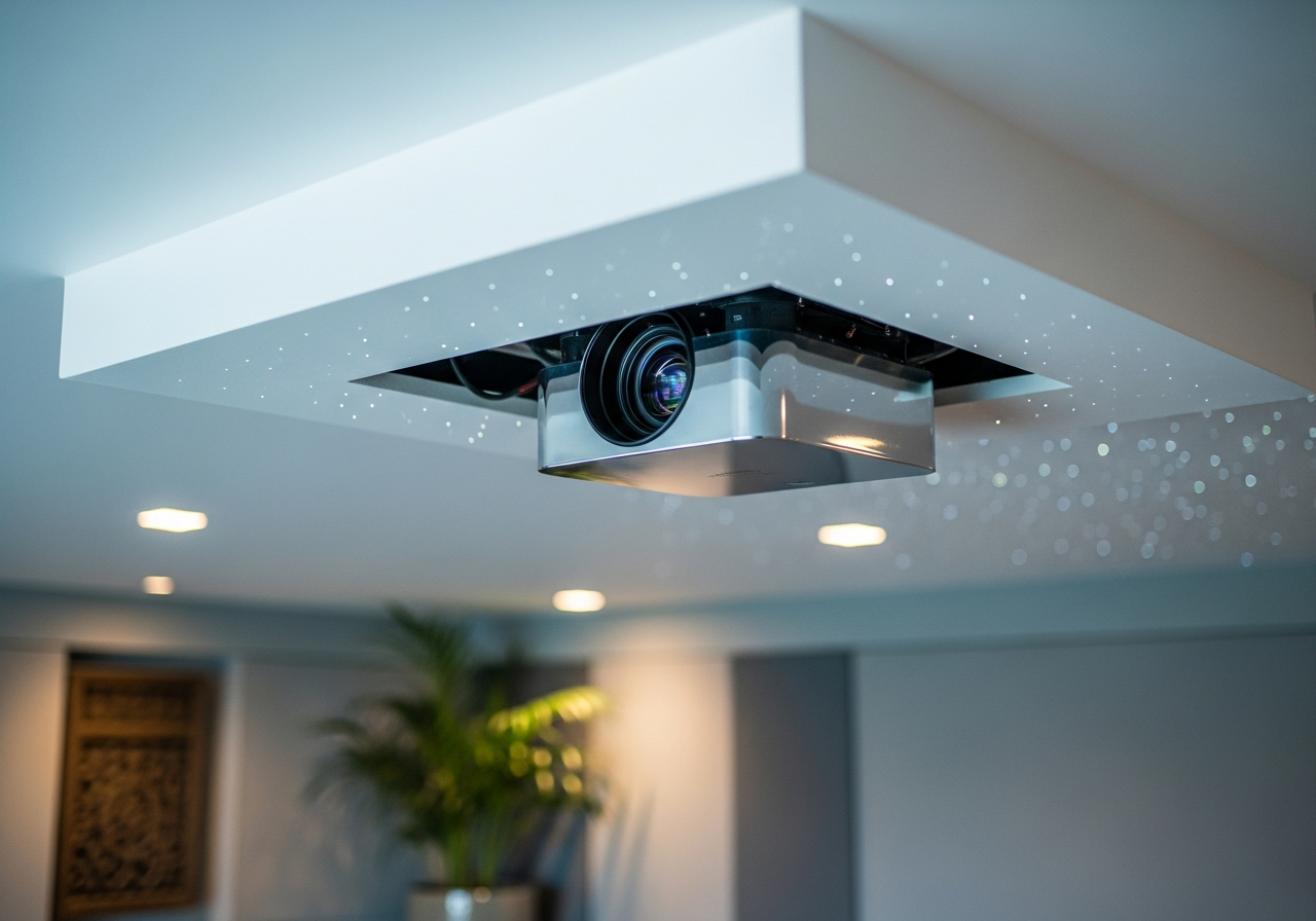 Gypsum false ceiling in a Bangalore home theatre