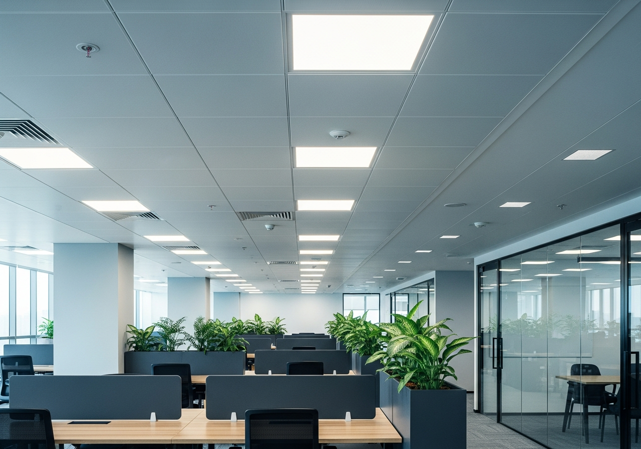 Gypsum false ceiling in a Bangalore office