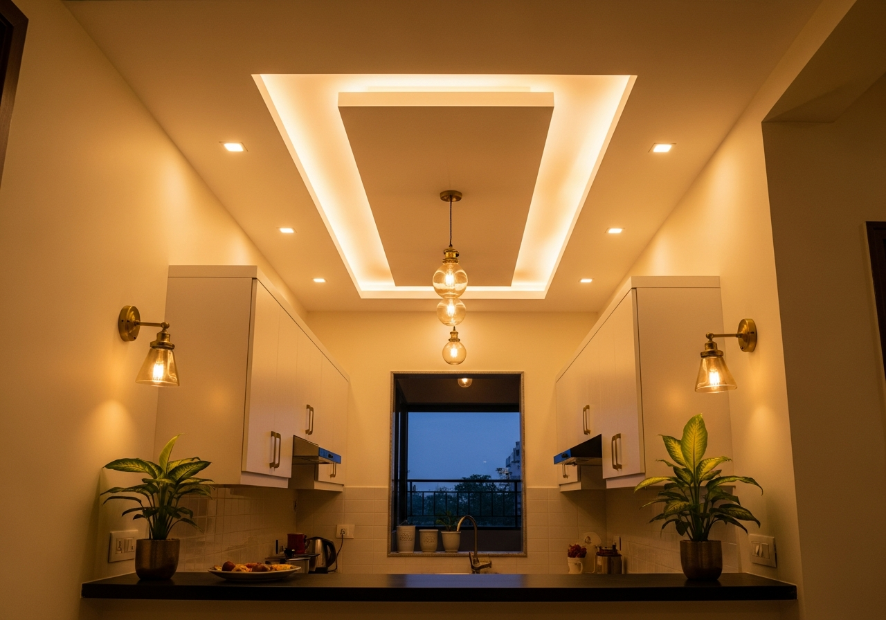 POP false ceiling in a Bangalore 2BHK apartment