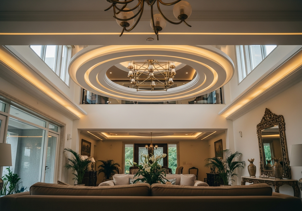 POP false ceiling in a Bangalore duplex villa