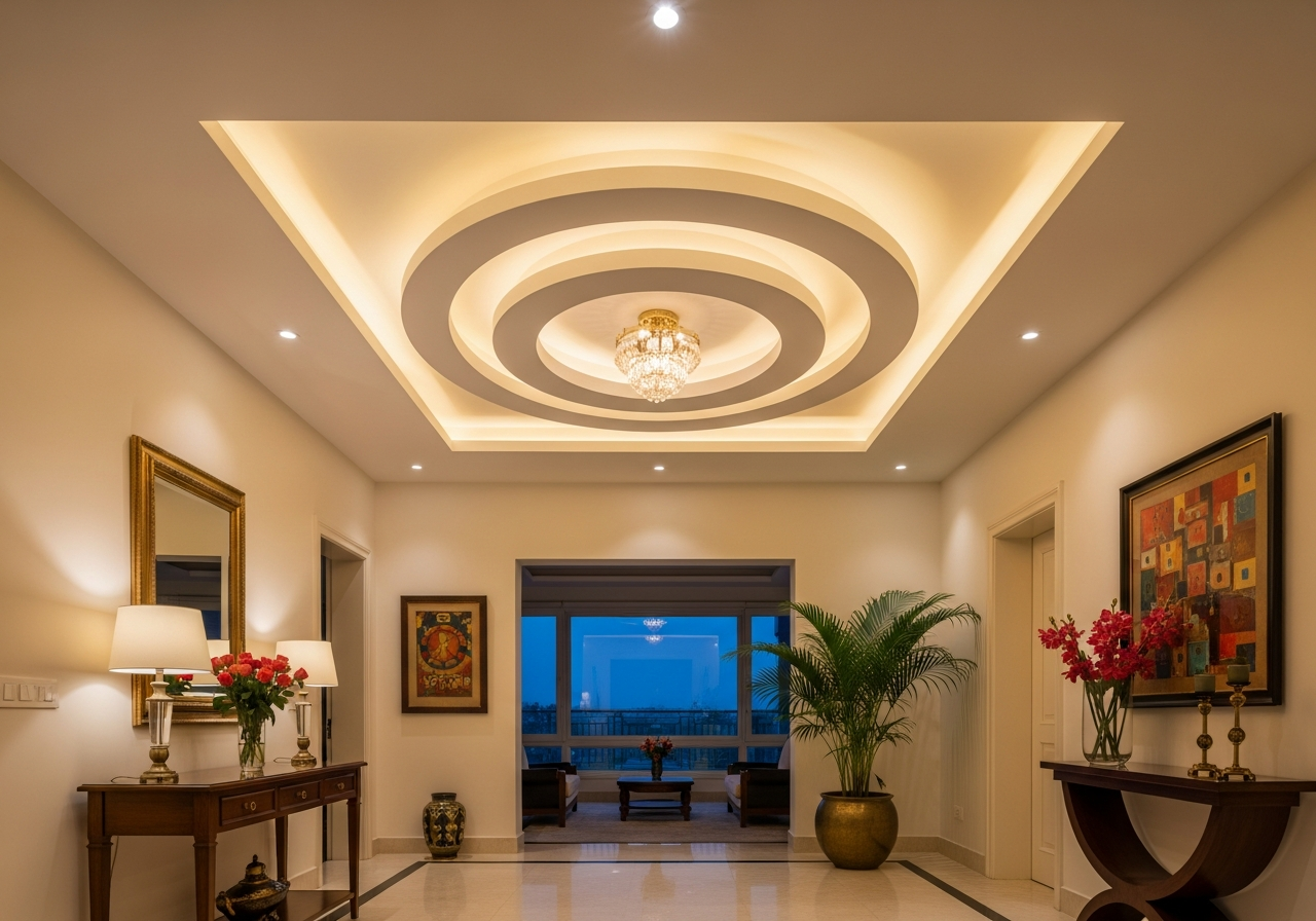 POP false ceiling in a Bangalore duplex villa