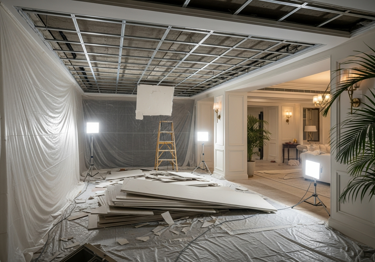 POP false ceiling in a renovated Bangalore apartment