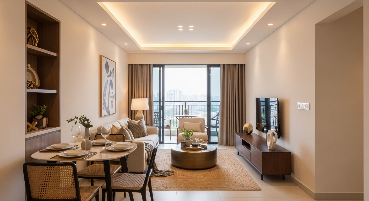 POP false ceiling in a Bangalore 2BHK apartment