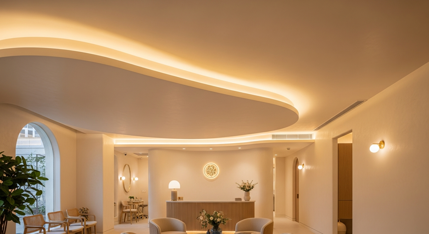 POP false ceiling in a Bangalore dental clinic