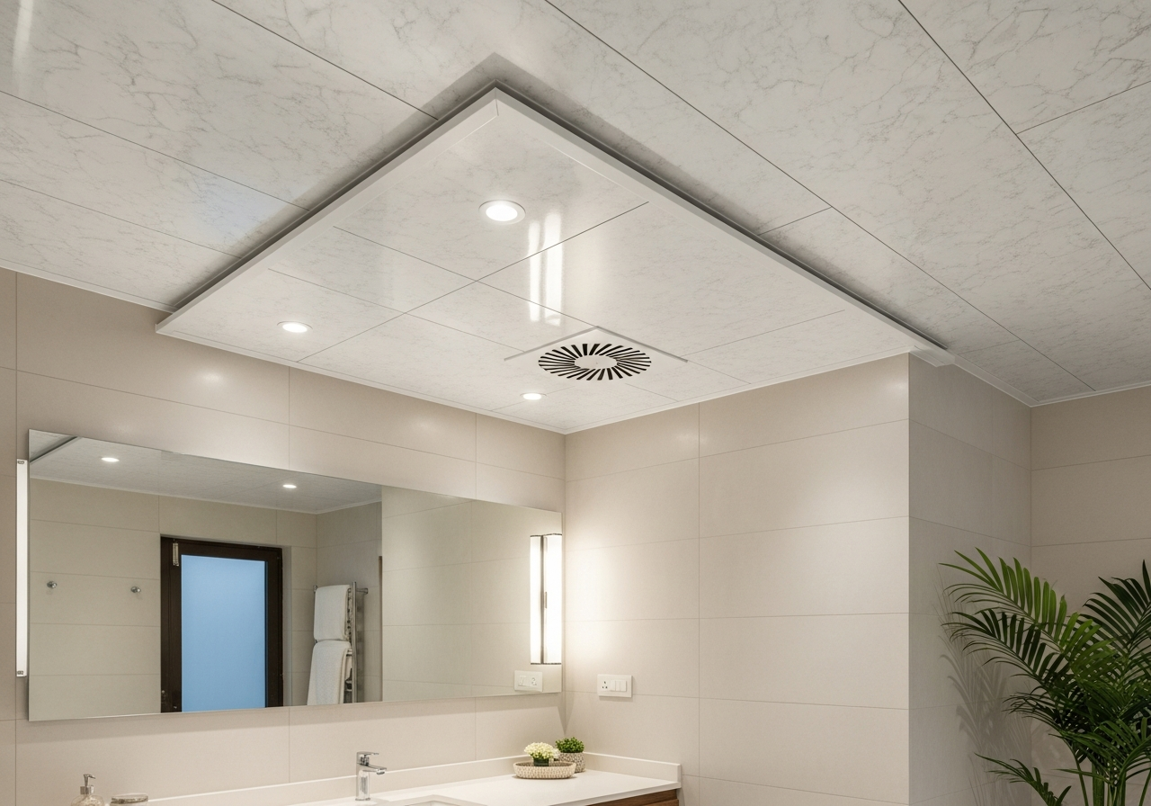 PVC false ceiling in a Bangalore bathroom