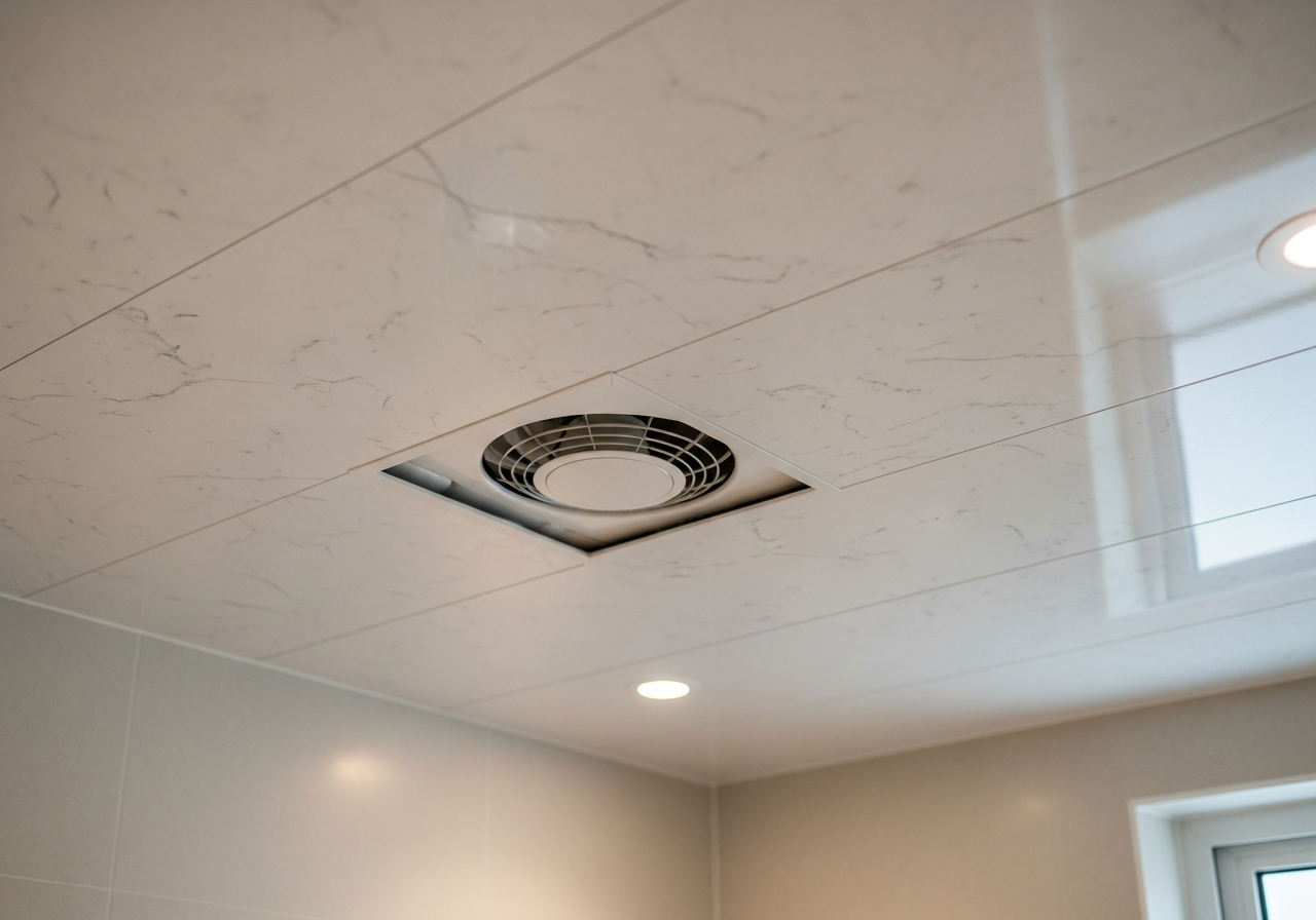 PVC false ceiling in a Bangalore bathroom