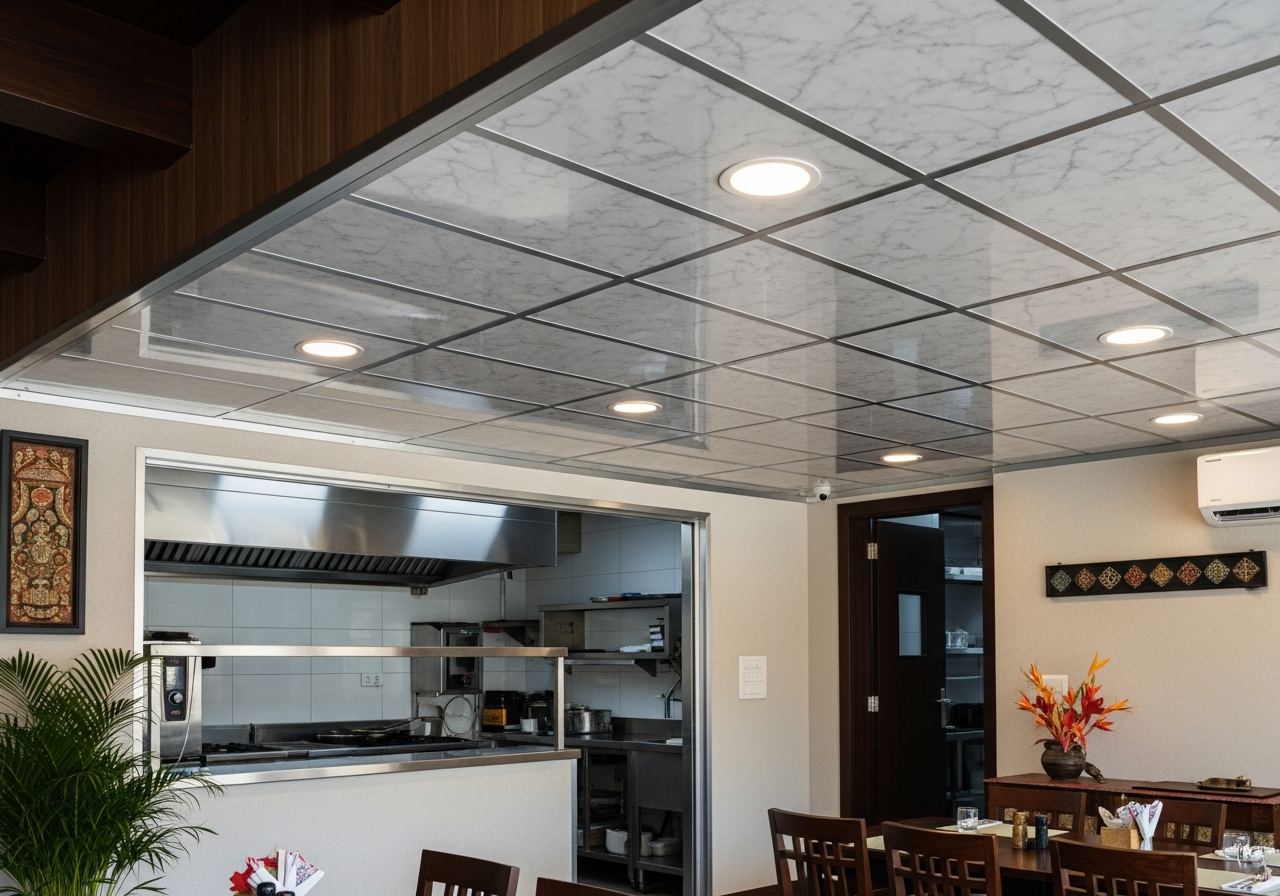 PVC false ceiling in a Bangalore kitchen