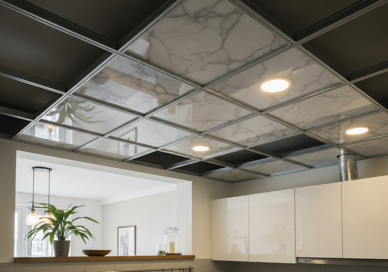 PVC false ceiling in a Bangalore kitchen
