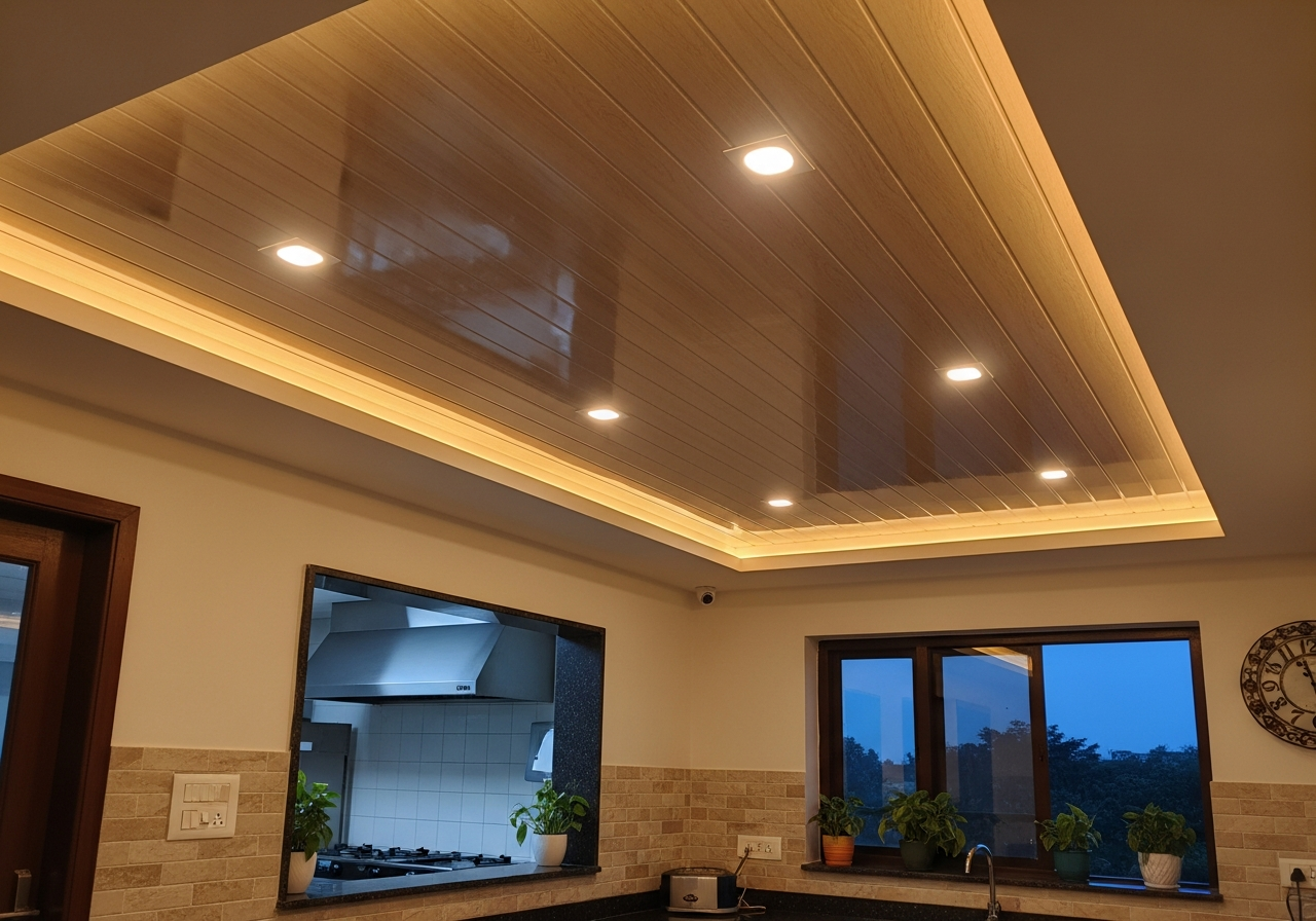 PVC false ceiling in a Bangalore kitchen