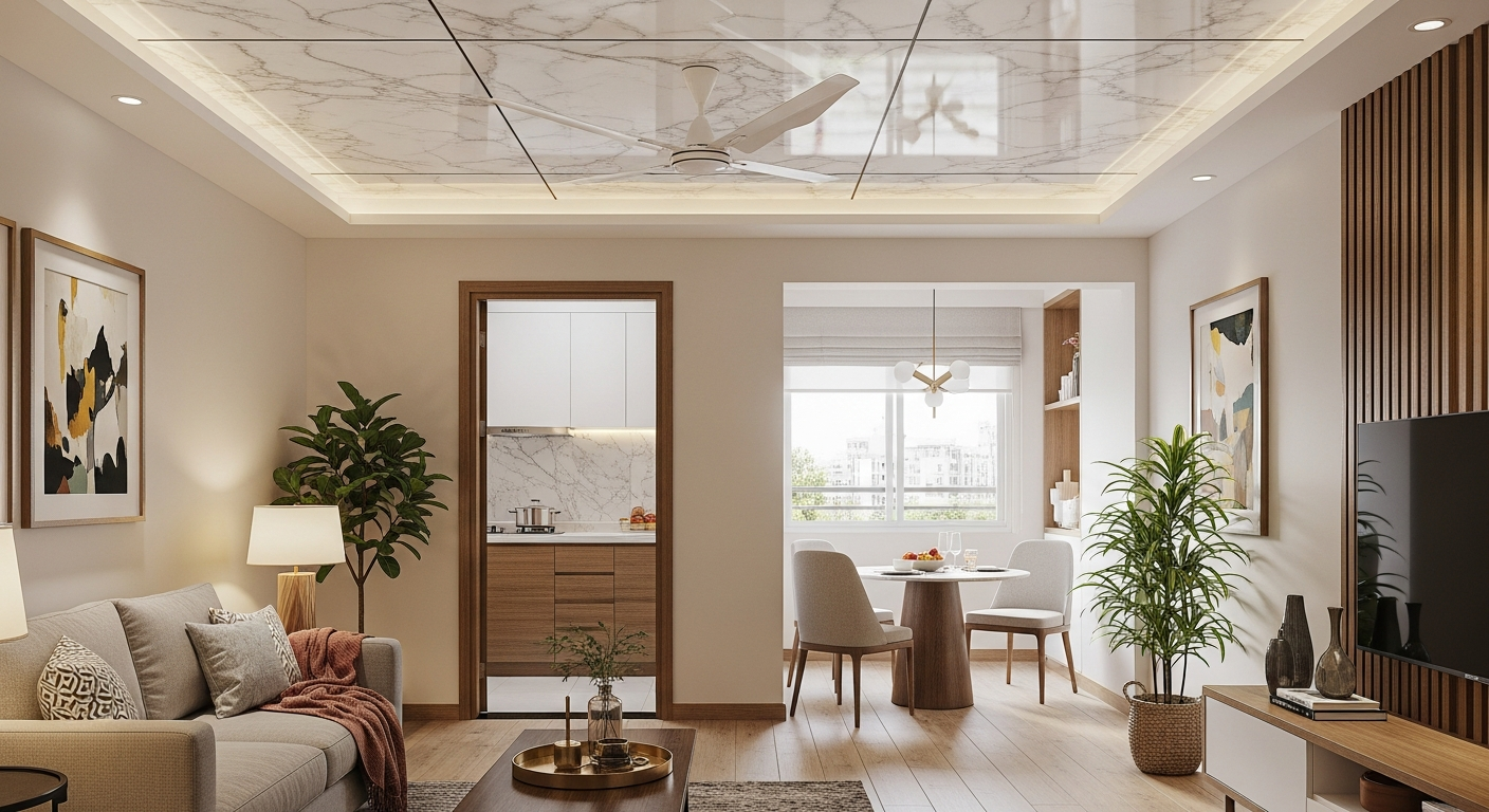PVC false ceiling in a Bangalore utility room